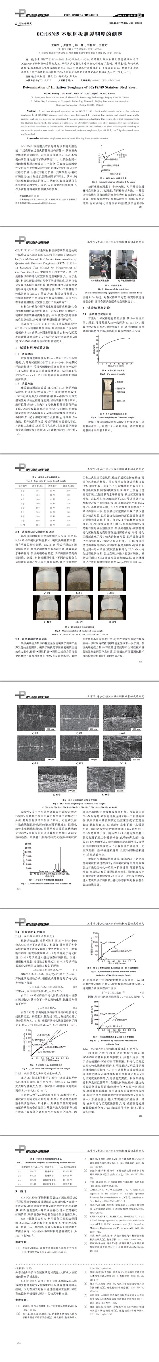 ０Cr１８Ni９不銹鋼板啟裂韌度的測定