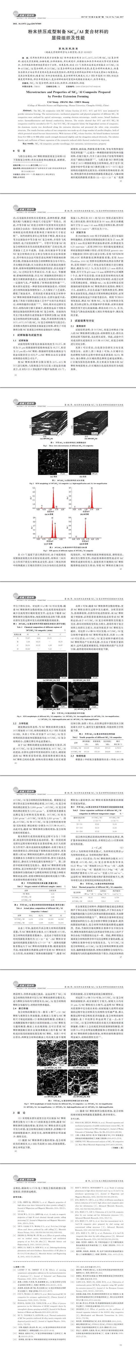 粉末擠壓成型制備復(fù)合材料的