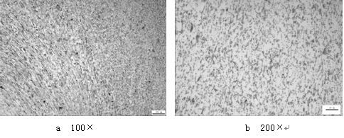 ML16CrSiNi長托板螺母未熱處理的金相組織，可見變形痕跡