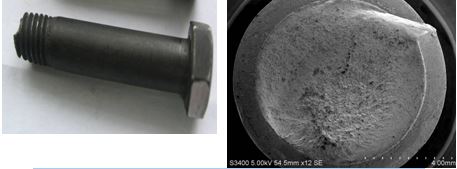 螺栓斷裂位置，螺栓扭斷斷口