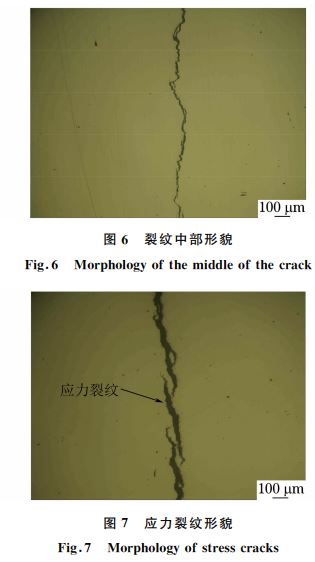 圖７ 應(yīng)力裂紋形貌